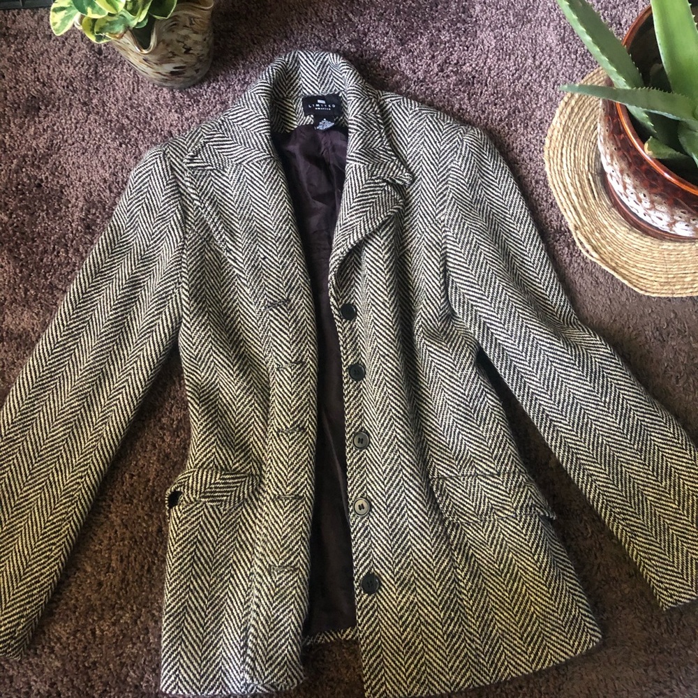 Gray plaid blazer